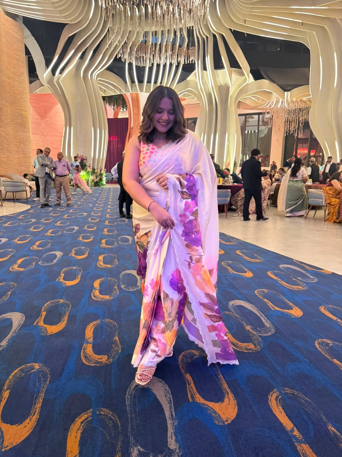 Satin Crepe Print Saree