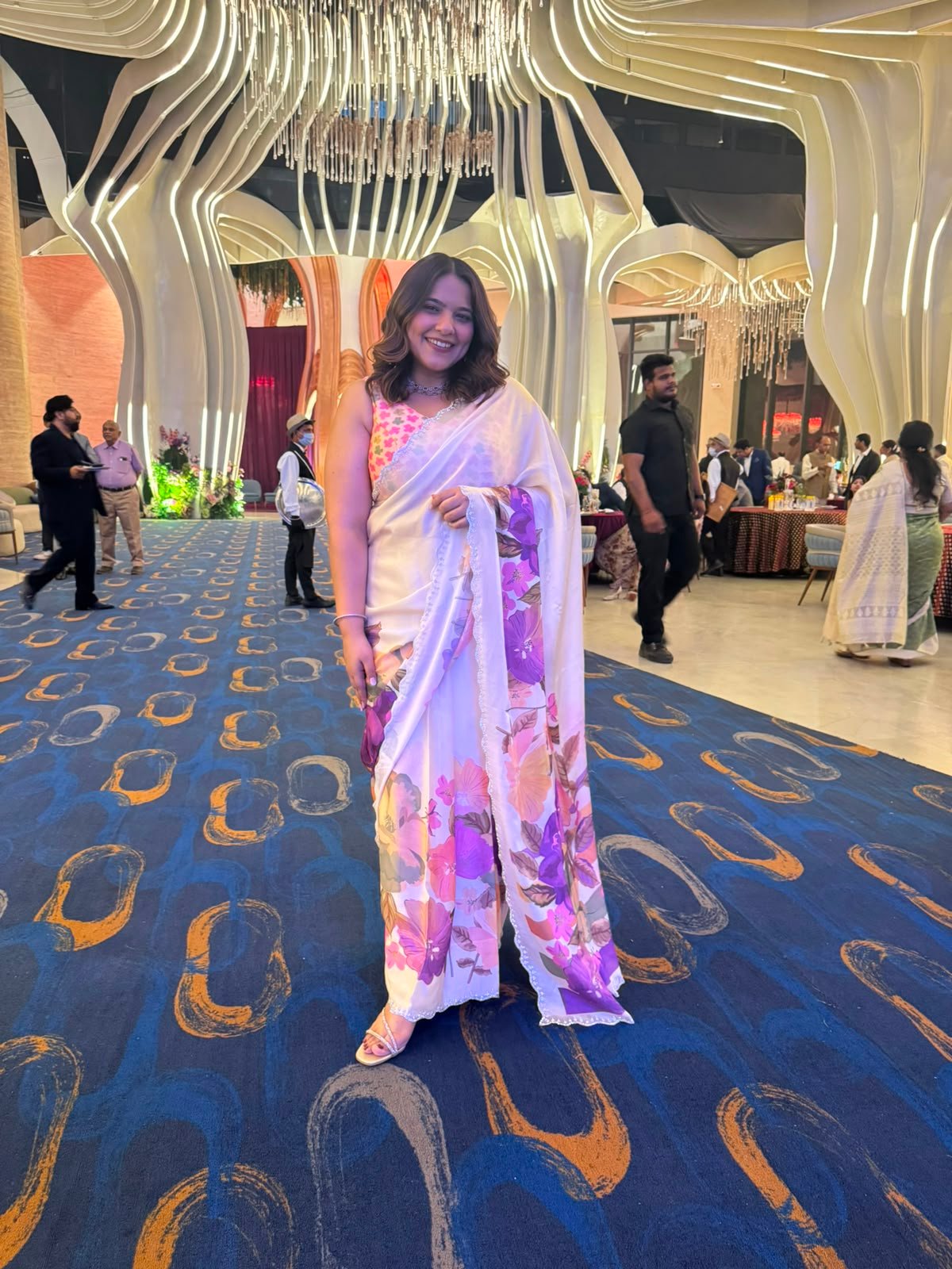 Satin Crepe Print Saree